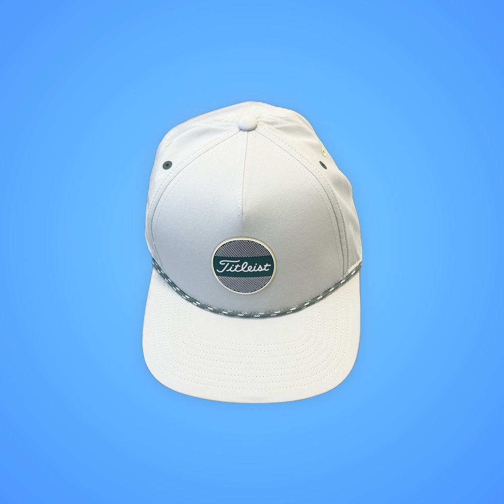 Titleist White Rope Golf Hat Mens Snapback Performance Adjustable Cap Logo Patch